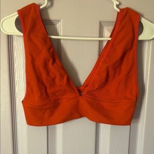 Garage Orange Plunge V-Neck Crop Top
